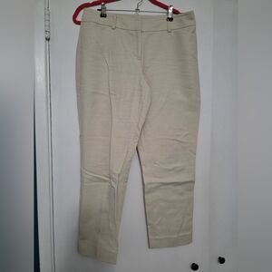 Ann Taylor Ivory Curvy Ponte Slim Trousers